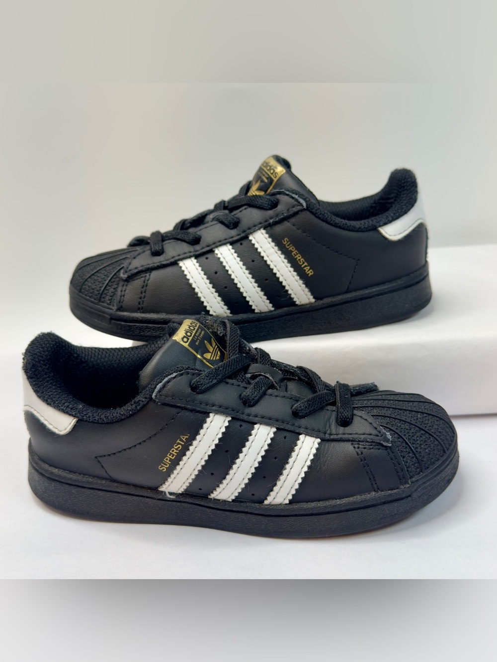 Toddler Kids Sneakers Shoes Adidas Superstar EL I  EF5396 Black Size 10K Black - Picture 2 of 11
